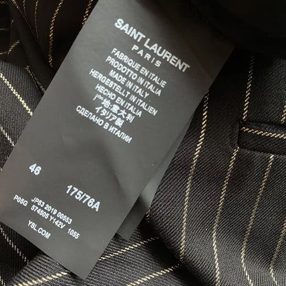 Saint Laurent Paris - SLP Black Gold Stripe Wool Trousers
