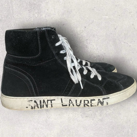 Saint Laurent Paris - SLP Black Suede Joe Mid Top
