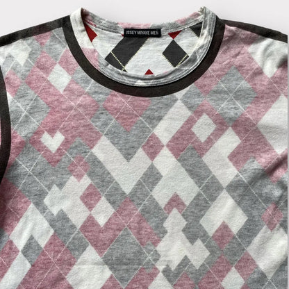 Issey Miyake - SS 2001 Inside out diamond cut print t shirt