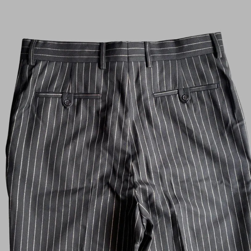 Saint Laurent Paris - SLP Black Gold Stripe Wool Trousers