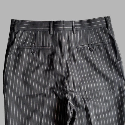 Saint Laurent Paris - SLP Black Gold Stripe Wool Trousers
