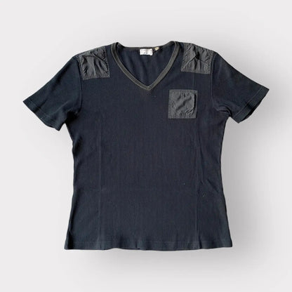Helmut Lang - 1998 Archive Military Mesh V Neck T Shirt
