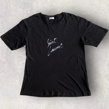 Saint Laurent Paris - 2017 Black Script Logo Oversize T Shirt