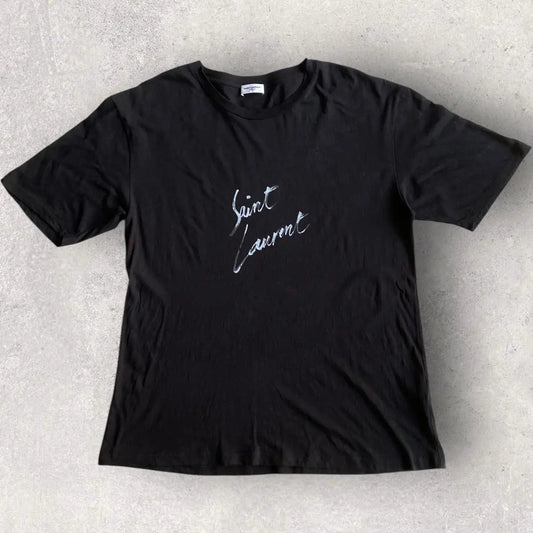 Saint Laurent Paris - 2017 Black Script Logo Oversize T Shirt