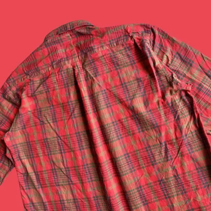 Yohji Yamamoto - Y’s For Men Red Plaid Open Collar Oversize Shirt