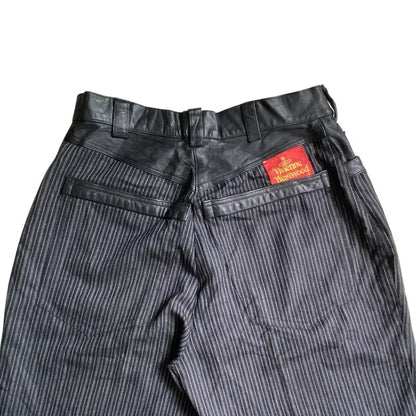 Vivienne Westwood - Vintage 80’s Museum Piece Leather Waist Stripes Pants
