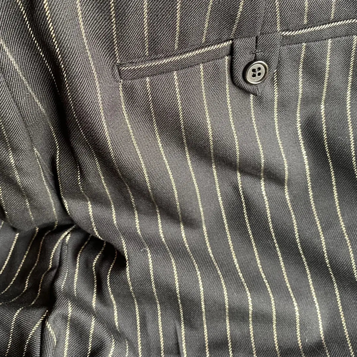 Saint Laurent Paris - SLP Black Gold Stripe Wool Trousers