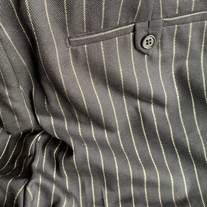 Saint Laurent Paris - SLP Black Gold Stripe Wool Trousers