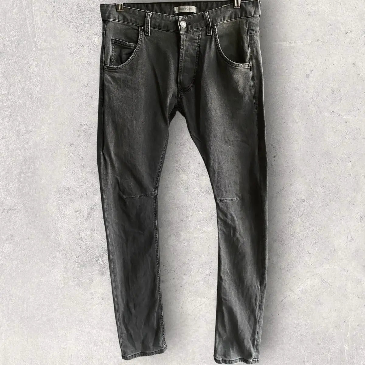 Balmain - Biker Dart Knees Dark Grey Jeans