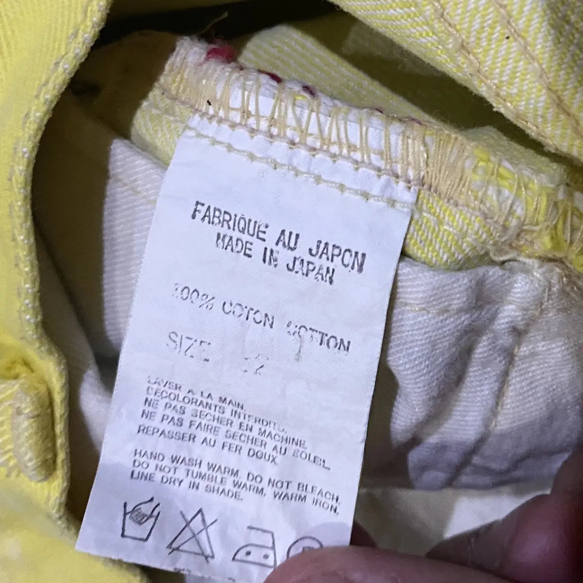 Yohji Yamamoto - SS02 Runway Yellow Wash Jeans