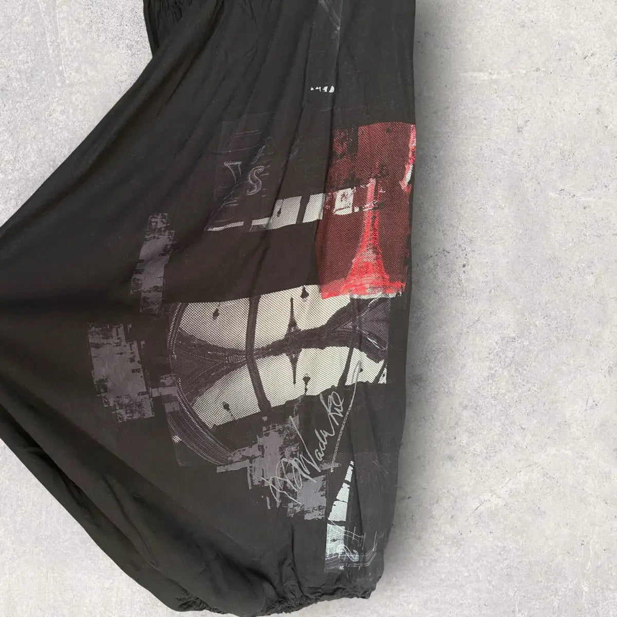 Yohji Yamamoto - Y’s Rayon Eiffel Tower Print Wide Leg Pants