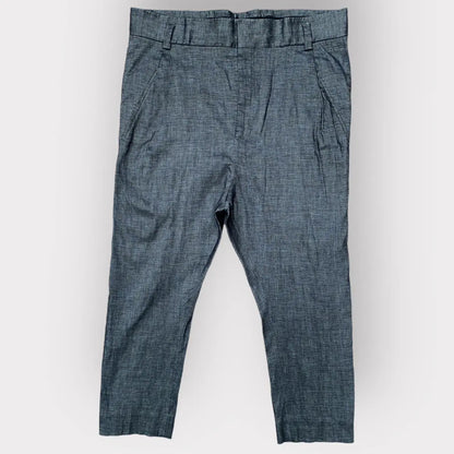 Haider Ackermann - Cotton/Linen Blend Drop Crotch Cropped Stretch Pants