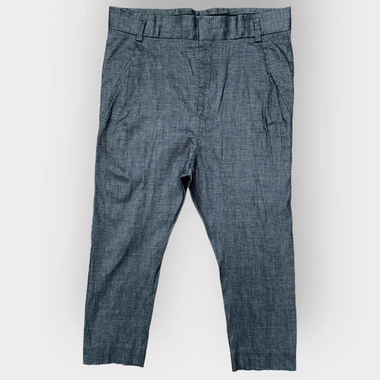 Haider Ackermann - Cotton/Linen Blend Drop Crotch Cropped Stretch Pants