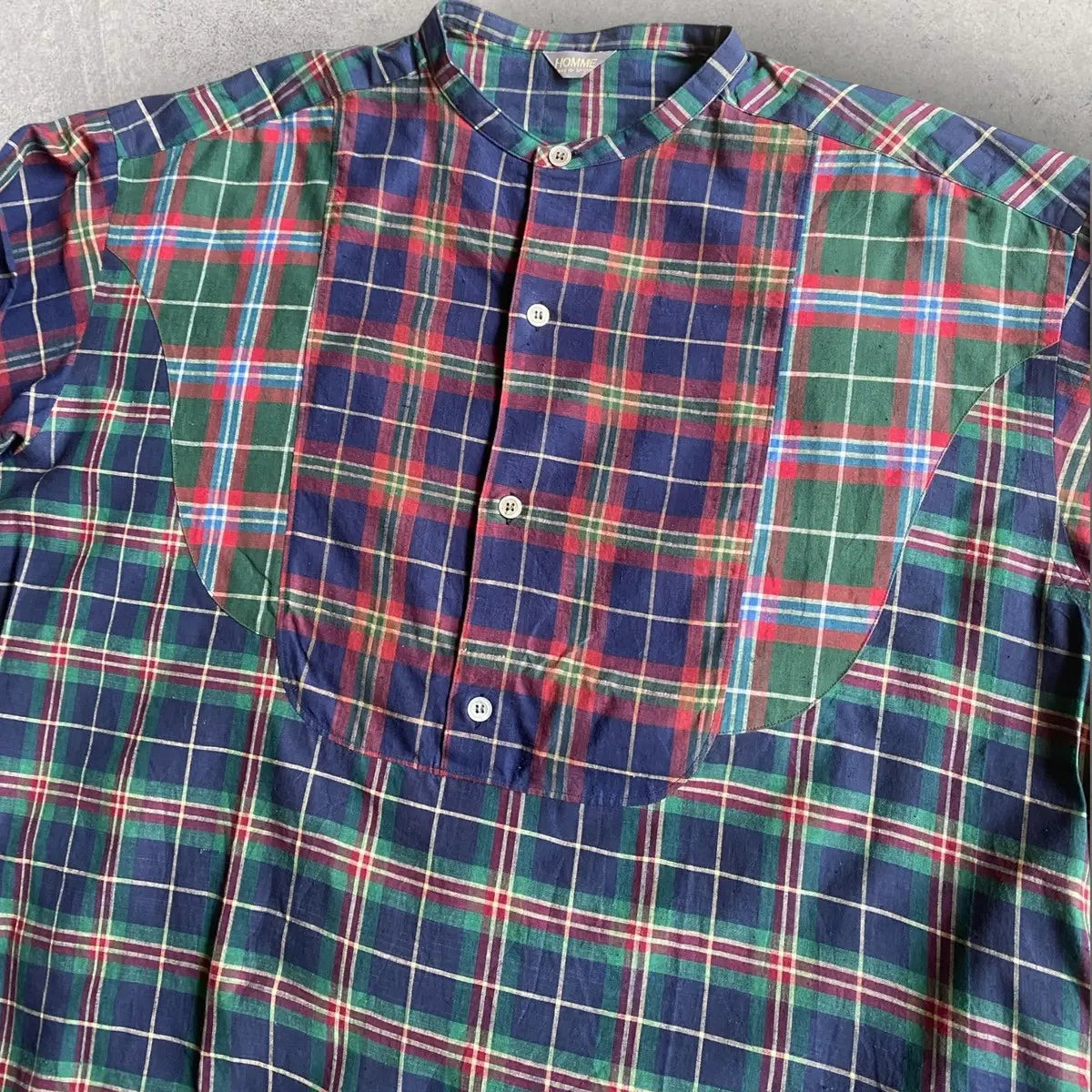 Comme des Garcons Homme - Vintage 80’s Plaid Tartan Oversize Pull Over Shirt