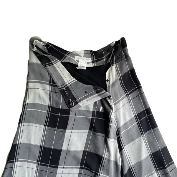 Yohji Yamamoto - Noir Silk Asymmetric Wide Leg Cropped Pants