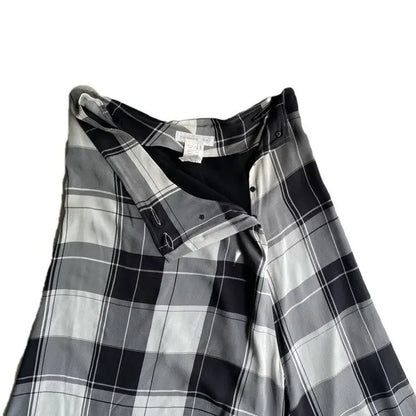 Yohji Yamamoto - Noir Silk Asymmetric Wide Leg Cropped Pants