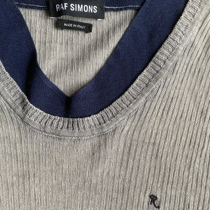 Raf Simons - SS10 Linen Knit Contrast Collar Sweater
