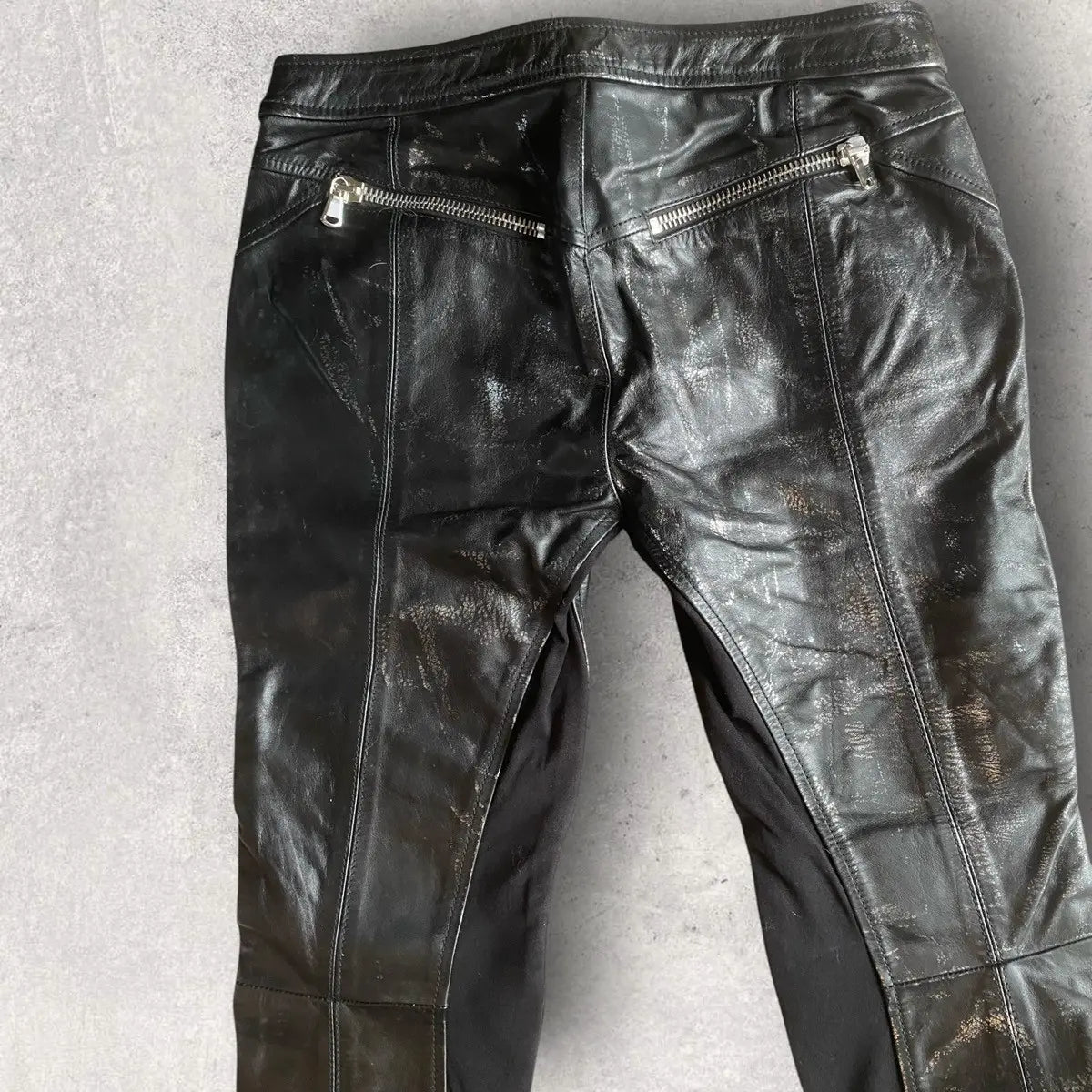 Valentino - Painted Leather Biker Pants