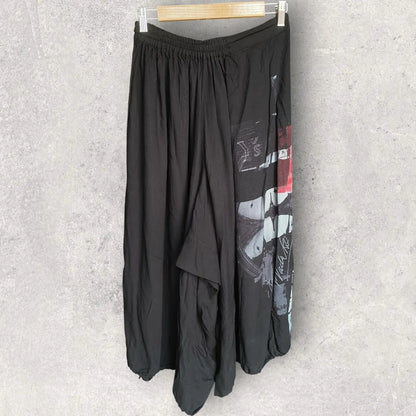 Yohji Yamamoto - Y’s Rayon Eiffel Tower Print Wide Leg Pants