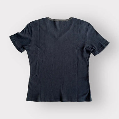Helmut Lang - 1998 Archive Military Mesh V Neck T Shirt