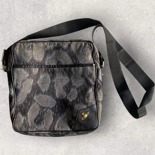 Vivienne Westwood - Black Jacquard Leopard Cross body Bag