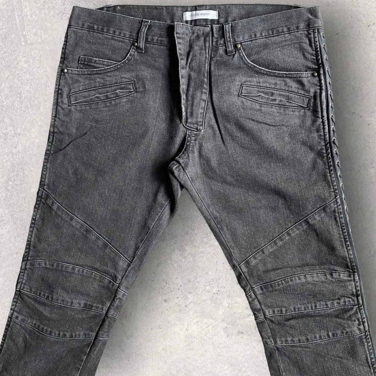 Balmain - Pierre Balmain Side Lace Biker Jeans  Men's US 35•Gently Used