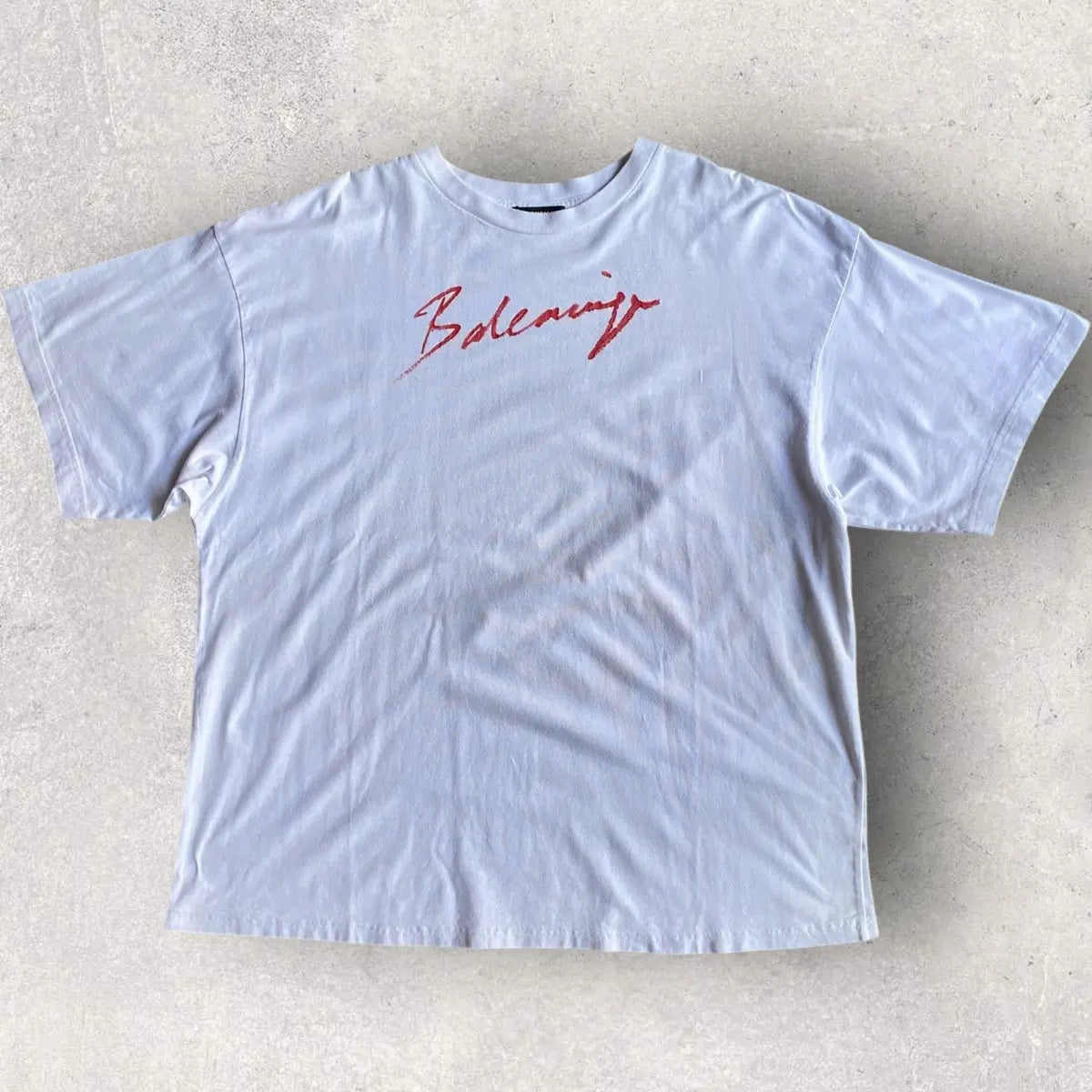 Balenciaga - Lipstick Cursive Logo Oversize T Shirt Fit L