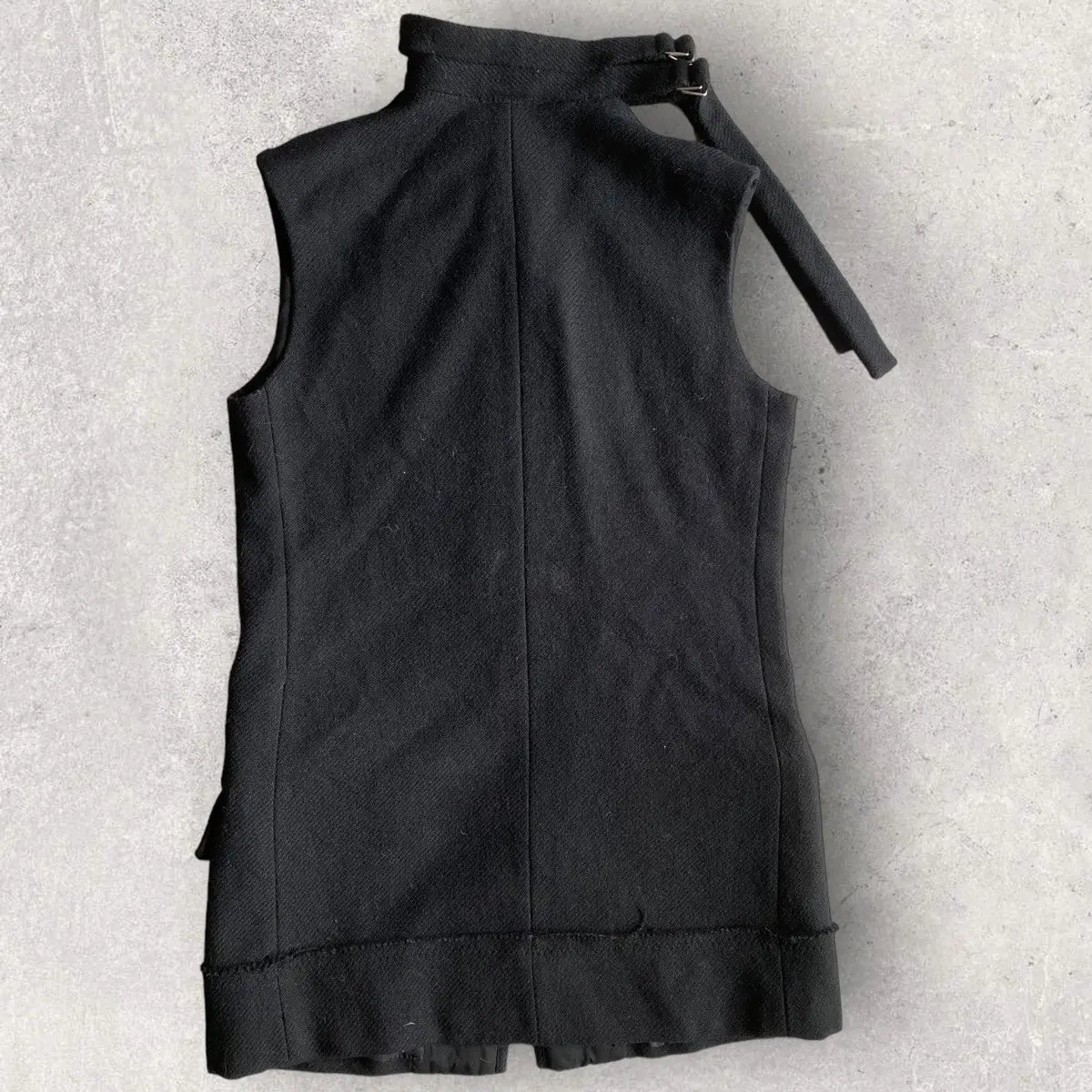 Yohji Yamamoto - Yohji Noir Double Strap Collar Black Wool Vest