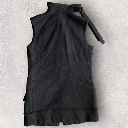 Yohji Yamamoto - Yohji Noir Double Strap Collar Black Wool Vest