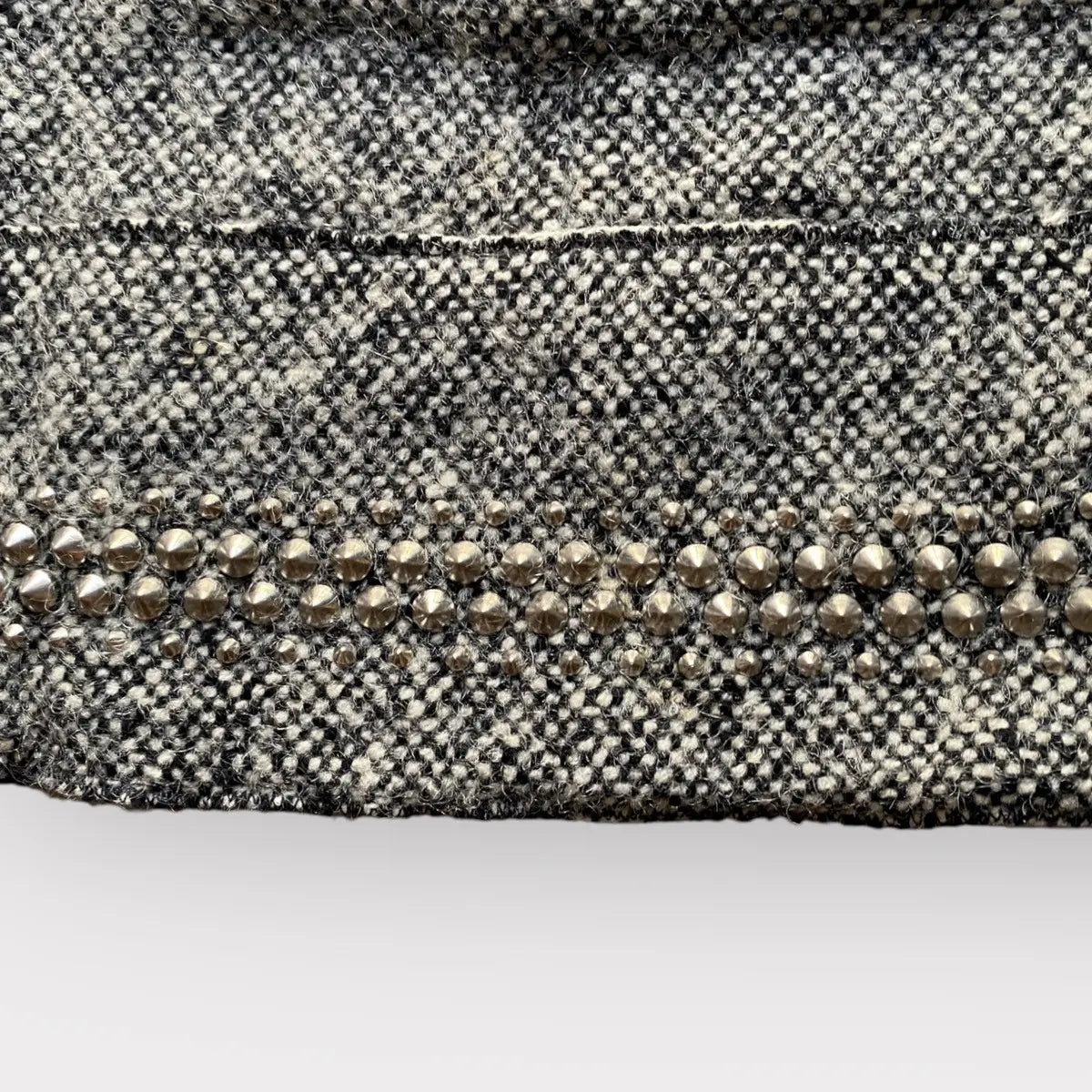 Miu Miu - Stretch Tweet Skirt With Studded