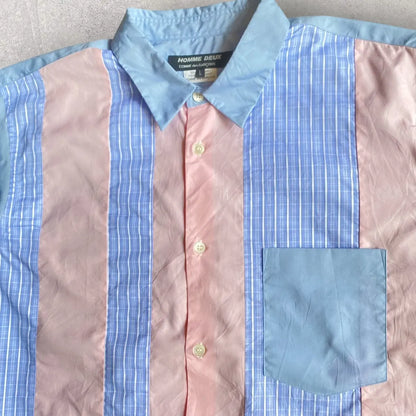 Comme des Garcons - Fall15 Pink/Stripe Patches Shirt