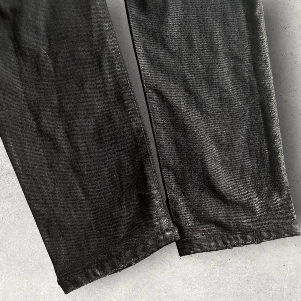 Balmain - Black Wax Biker Denim