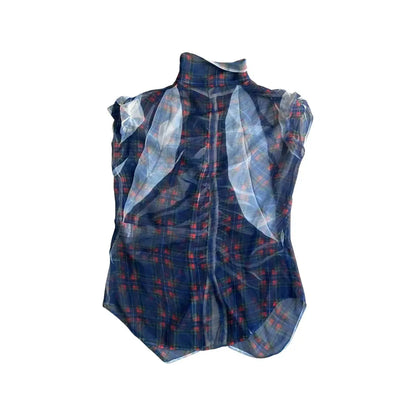 Yohji Yamamoto - Y’s Tartan Print Top