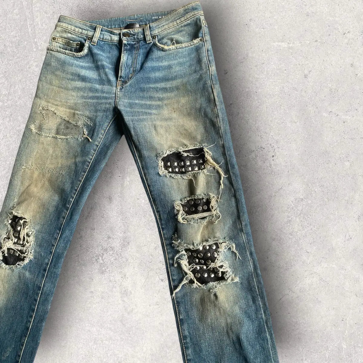 Saint Laurent Paris - SS16 Studded Leather Patch D02 Denim