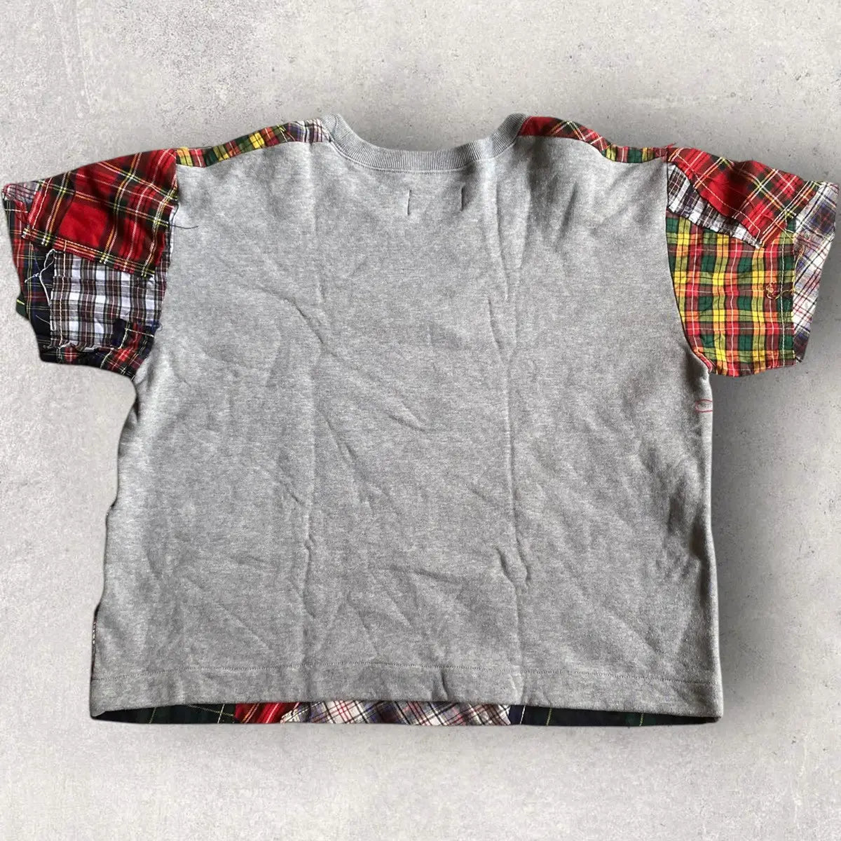 Nozomi Ishiguro - 2014 Plaids Patchwork Short Sleeve Crop Sweatshirt