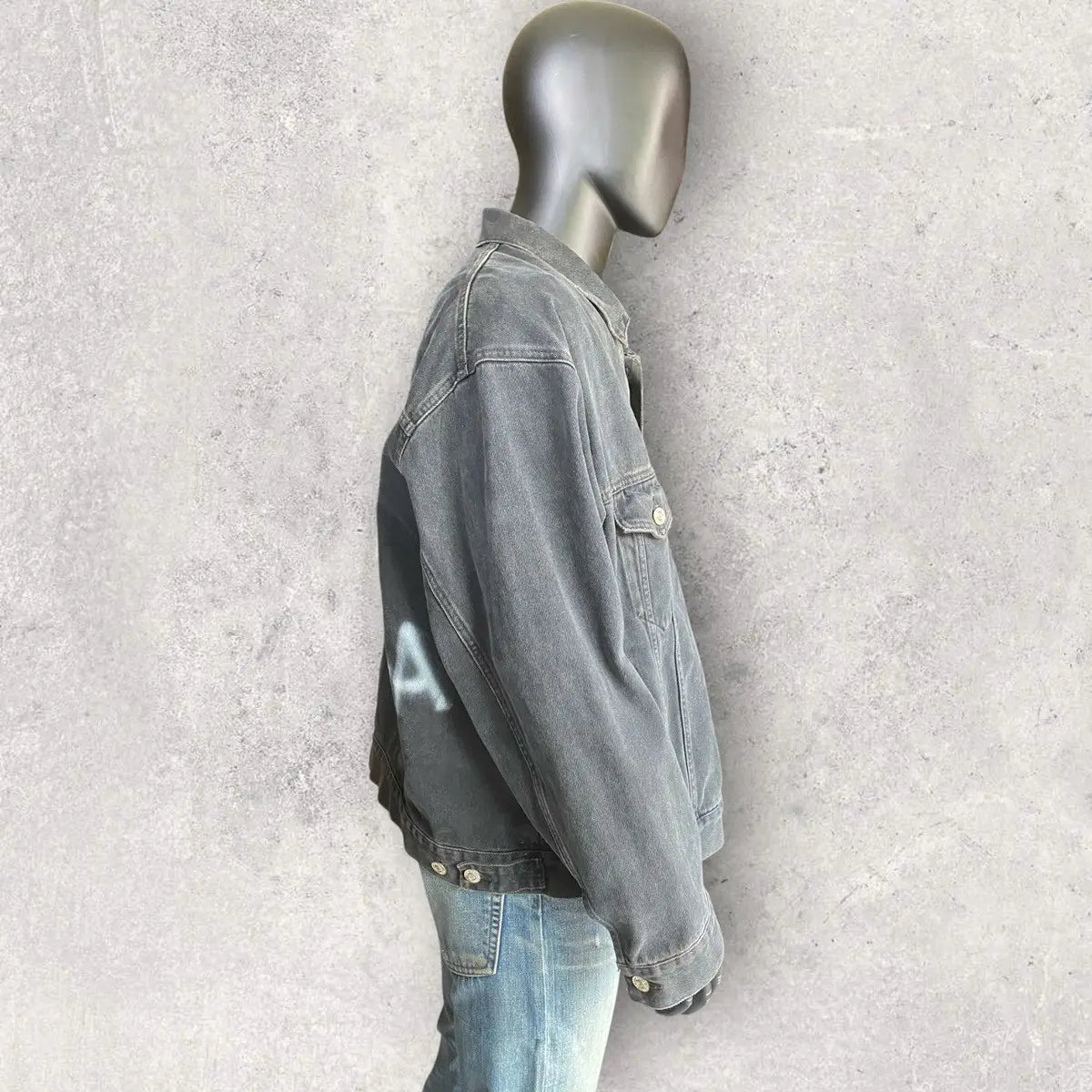 Balenciaga - Logo Spray Oversize Trucker Denim Jacket