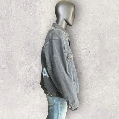 Balenciaga - Logo Spray Oversize Trucker Denim Jacket