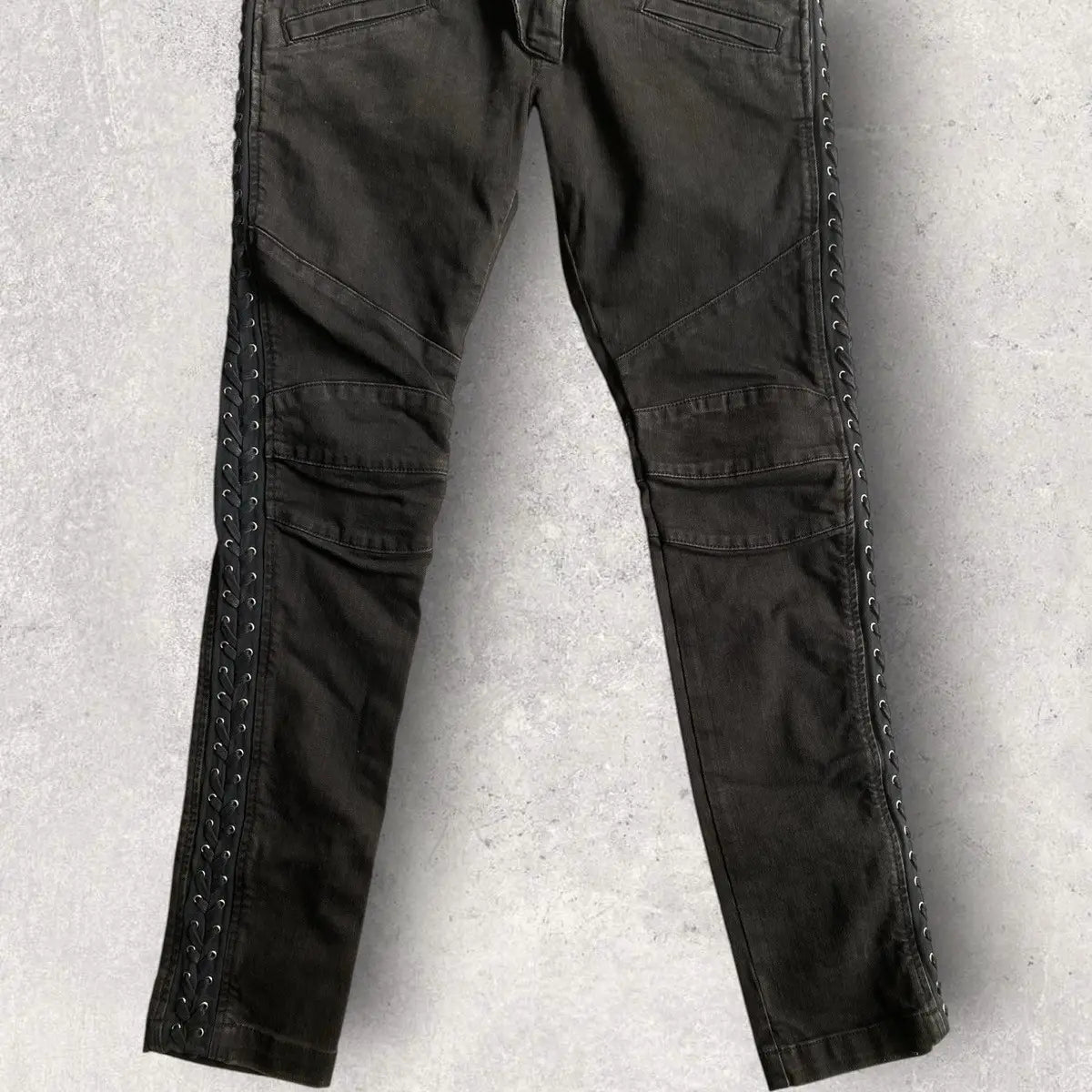 Balmain - SS13 Balmain Side Lace Biker Denim