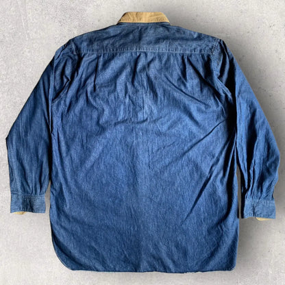 Yohji Yamamoto Y’s For Men contrast Collar and Cuff Oversized Shirt