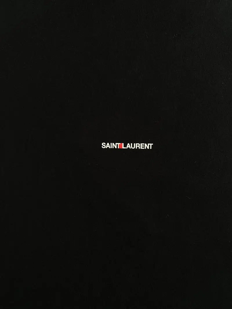 Saint Laurent Paris - SLP Logo Oversize Cropped T Shirt