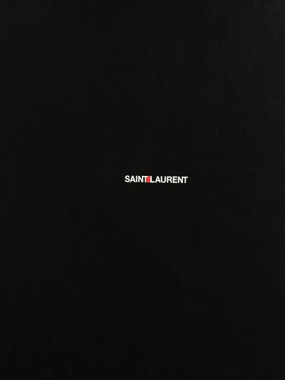 Saint Laurent Paris - SLP Logo Oversize Cropped T Shirt
