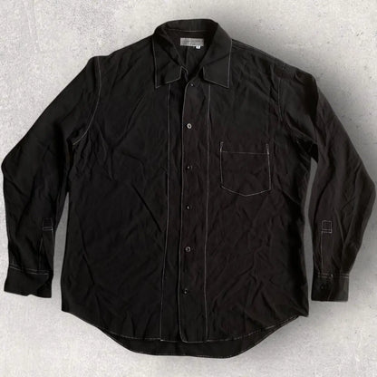 Yohji Yamamoto - Mainline Contrast Stitch Rayon Oversize Shirt