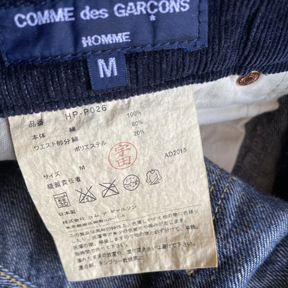 Comme des Garcons - Black Corduroy Contrast Waist Jeans