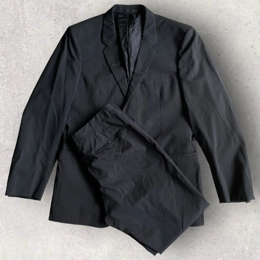 Jil Sander- Black/Blue Pinstriped Tailor Suit Set