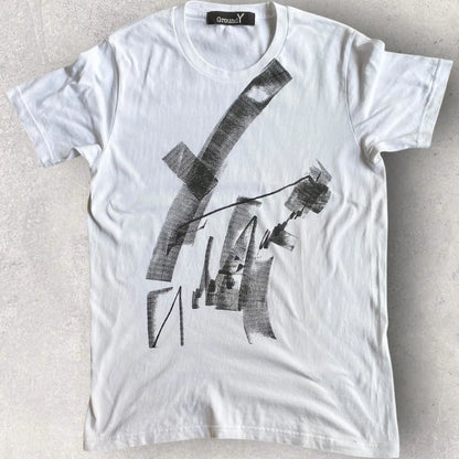 Yohji Yamamoto - Ground Y Brush Stroke Logo T Shirt