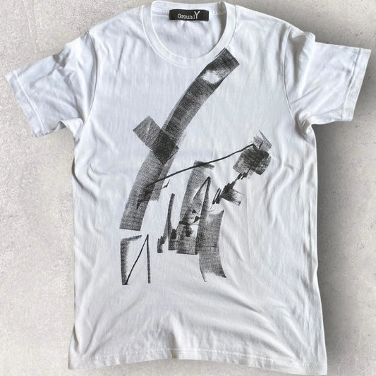 Yohji Yamamoto - Ground Y Brush Stroke Logo T Shirt