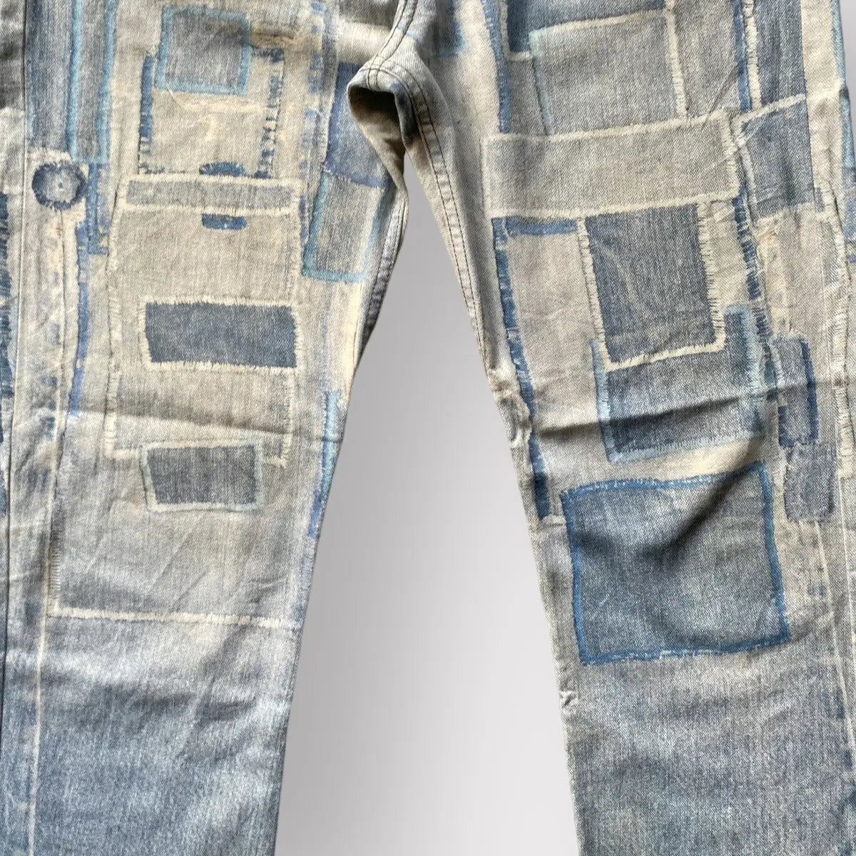 Dries Van Noten - SS17 trompe l'oeil Patchwork Jeans