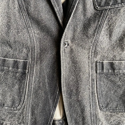 Rick Owens - SS16 Black Coated Canvas Blazer