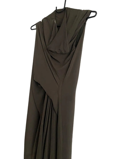 Rick Owens - SS12 NASKA brown tornado dress with draping and pleats