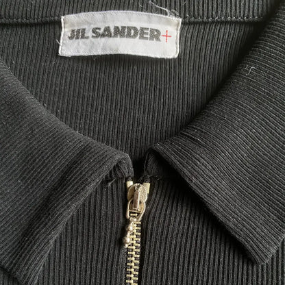 Jil Sander - Micro Ribbed Zip up Polo Shirt